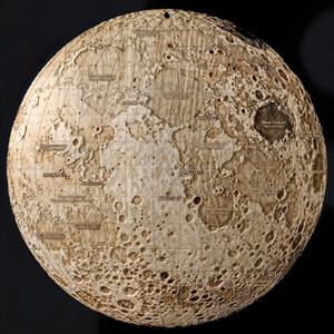 پوستر دیواری سه بعدی طرح کره ماه با بافت سنگی و دهانه های آتشفشانی مناسب اتاق خواب کودک و نوجوان و آسمان شب