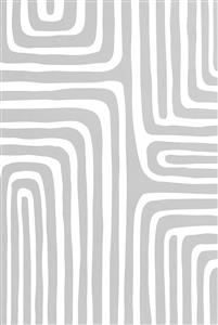 کاغذ دیواری مدرن با خطوط منحنی مینیمال خاکستری و سفید ویژه اتاق خواب بزرگسال و راهروهای اداری