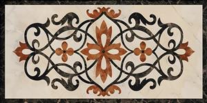 حاشیه اسلیمی لوکس با رنگ‌های گرم قهوه‌ای و کرم برای پوستر دیواری سه بعدی اتاق خواب و سالن کنفرانس