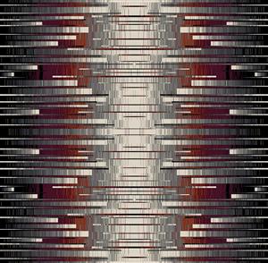 فرش مدرن با پترن خطی و رنگ‌بندی زرشکی و کرم مناسب چاپ روی قالیچه، موکت و کاغذ دیواری‌های پذیرایی لوکس