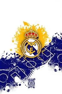 طرح ورزشی تیم فوتبال رئال مادرید با پس‌زمینه گرافیکی پویا برای پوستر دیواری اتاق نوجوان و گیم‌نت