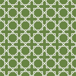 طرح هندسی گره‌چینی مدرن با پس‌زمینه سبز مناسب دیوارپوش مهدکودک و دبستان و تولید پرده چاپی و روتختی اتاق کودک