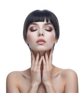 پرتره مینیمال زن با پوست شفاف برای پوستر دیواری کلینیک پوست، مو و زیبایی و سالن‌های ماساژ