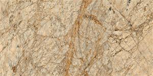 سنگ اسلب تراورتن با رگه‌های خاکی و کرم جهت تولید پوستر دیواری سه بعدی و دیوارپوش آشپزخانه