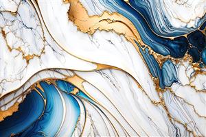 طرح لاکچری ژئود آبی و طلایی خیره‌کننده ویژه پوستر دیواری پذیرایی و تابلوهای دکوراتیو مدرن