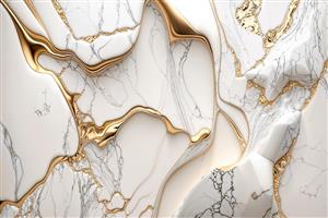 طرح سنگ مرمر مدرن با لایه‌های برجسته طلایی و سفید مخصوص پوستر دیواری سه بعدی پذیرایی و پنل‌های دکوراتیو دیواری لوکس