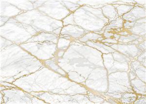 پوستر سه بعدی سنگ مرمر روشن با رگه‌های طلایی ظریف مناسب برای اتاق خواب، سالن کنفرانس و چاپ روی روتختی و کوسن‌های لاکچری