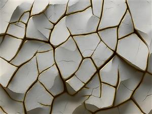 دیوارپوش سه بعدی طرح کویر و ترک‌های طلایی برای دکوراسیون خاص پشت تختخواب و دیوارهای کانونی