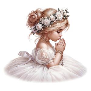 تصویر باکیفیت پرنسس در حال راز و نیاز برای پوستر دیواری عمودی سالن پذیرایی و اتاق خواب بانوان