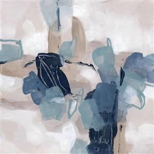 تابلوی انتزاعی مدرن با طیف رنگی کرم و سرمه‌ای مناسب برای دفتر کار و اتاق کنفرانس