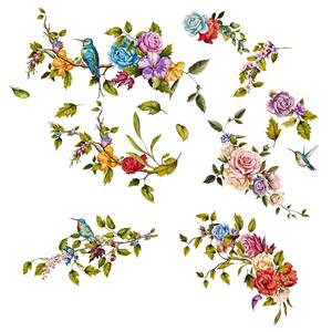 الگوهای پراکنده گل و مرغ مینیاتوری مناسب برای طراحی کتاب‌های کودکان و کاغذ دیواری اتاق کودک