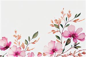 طرح نقاشی آبرنگی گل‌های صورتی ملایم برای پوستر دیواری پذیرایی و اتاق خواب بانوان با سبک رمانتیک و شیک