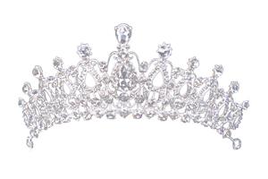 تصویر باکیفیت تاج الماس و جواهرات سلطنتی با زمینه سفید شفاف ایده آل برای چاپ روی دفترچه، تیشرت و پوستر دیواری مزون عروس