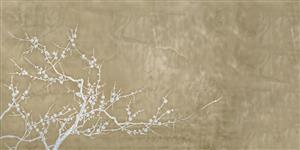 پوستر دیواری منظره انتزاعی شاخه های نقره ای در مه مناسب دکوراسیون های مدرن، های تک و اتاق نشیمن با تم رنگی خنثی