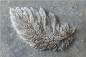 تصویر باکیفیت پر قو سفید و جواهرنشان برای پوستر دیواری اتاق خواب مستر و مزون های لوکس ایده آل جهت چاپ پرده تصویری و روتختی