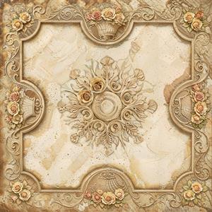 طرح گچ‌بری کلاسیک و سنتی با نقش گل رز برای سقف و دیوار جهت چاپ پوستر دیواری سه بعدی و پانل‌های تزئینی تالارها