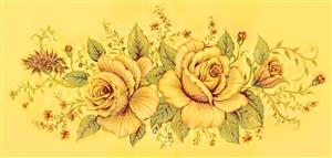 نقاشی کلاسیک گل‌های رز زرد و کرم با سبک وینتیج مناسب چاپ روی پرده و کوسن و پوستر دیواری اتاق خواب و نشیمن