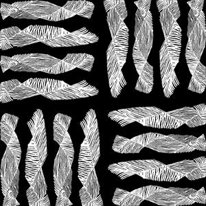 طرح انتزاعی مدرن پرهای سیاه و سفید دست‌نویس مناسب برای پوستر دیواری اتاق خواب و چاپ کوسن