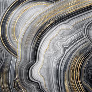 پوستر دیواری مدرن طرح ژئود و سنگ عقیق با خطوط طلایی منحنی ویژه سالن‌های زیبایی و دکوراسیون نئوکلاسیک