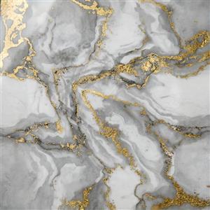 پوستر دیواری عریض طرح سنگ مرمر سفید لوکس با رگه‌های طلایی و خاکستری برای پشت تختخواب و دیوارهای اصلی
