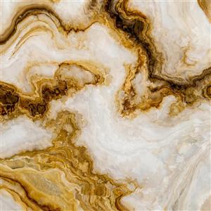 امواج رنگی کرم، قهوه‌ای و طلایی با افکت سنگ مرمر مناسب پوستر دیواری پهن (Wide) برای تالارها و سالن‌های بزرگ پذیرایی