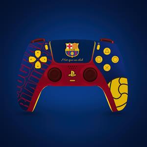 کاور دسته بازی با تم باشگاه بارسلونا و رنگ‌های آبی و اناری جهت چاپ پوستر اتاق خواب پسرانه