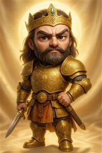 اسفندیار رویین تن شاهزاده مغرور با زره درخشان به شکل کارتونی و کودکانه شاهنامه مناسب استیکر دیواری و جلد دفتر مشق