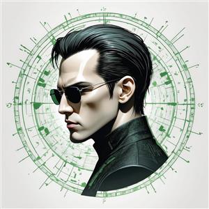 طرح پروفایل و آواتار کیانو ریوز ماتریکس برای چاپ روی ماگ، دفترچه و قاب عکس تزئینی با کدهای هکری