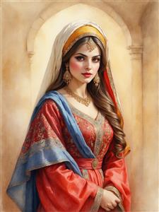 طرح دختر ایرانی با چادر توری و پوشش اصیل سنتی جهت چاپ دفترچه و کتب کودکان