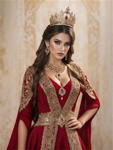 طرح پوستر دیواری سه بعدی زن جوان ایرانی با پوشش اشرافی و سنتی مناسب برای دکوراسیون داخلی رستوران‌های سنتی و کافه