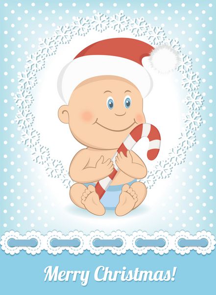 کودک کریسمس خنده دار با کلاه بابا نوئل