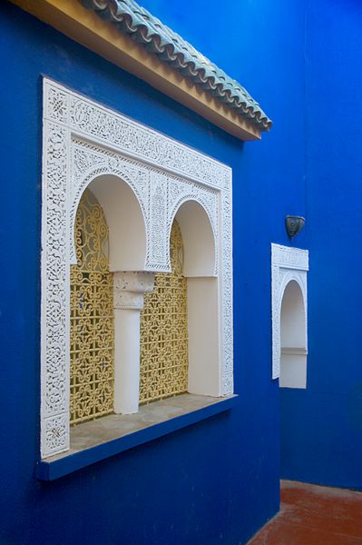 دیوار آبی شرقی باغ Majorelle مراکش Maroc