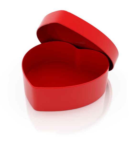 جعبه قرمز شکل قلب