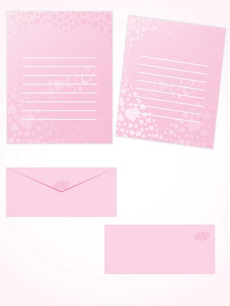 نامه صورتی برای یادداشت های عاشقانه با ست پاکت نامه 8