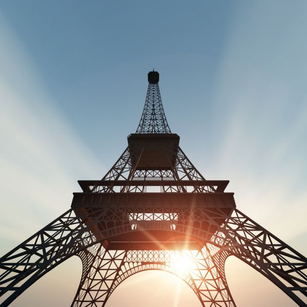 برج ایفل در غروب آفتاب پاریس