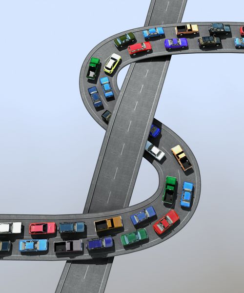 تصویر سه بعدی از ترافیک