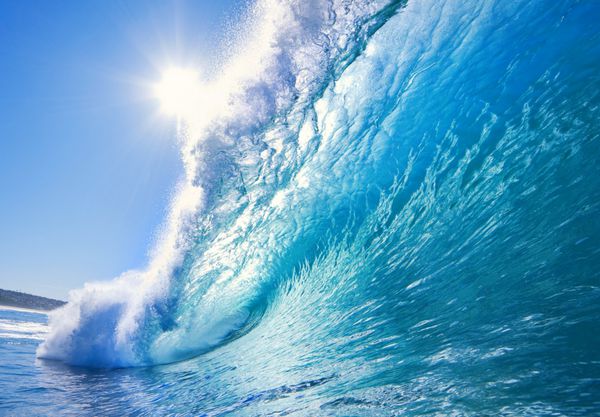 موج آبی اقیانوس