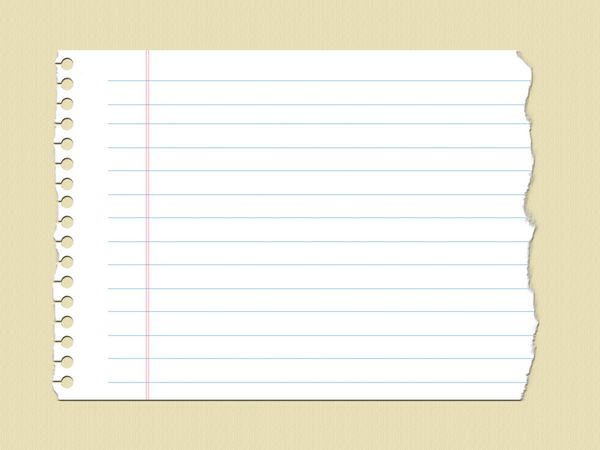 یک صفحه کاغذ دفترچه خط دار برای طرح های افقی