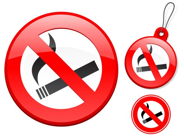 مجموعه تابلوی ممنوعیت سیگار - وکتور