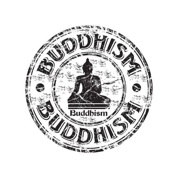 تمبر لاستیکی گرانج مشکی با نماد بودا در وسط تمبر