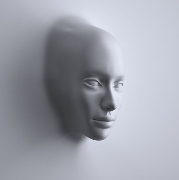 صورت زن انتزاعی سه بعدی