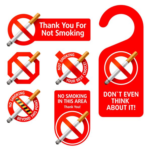 علائم ممنوعیت سیگار کشیدن بردار تصویری دقیق