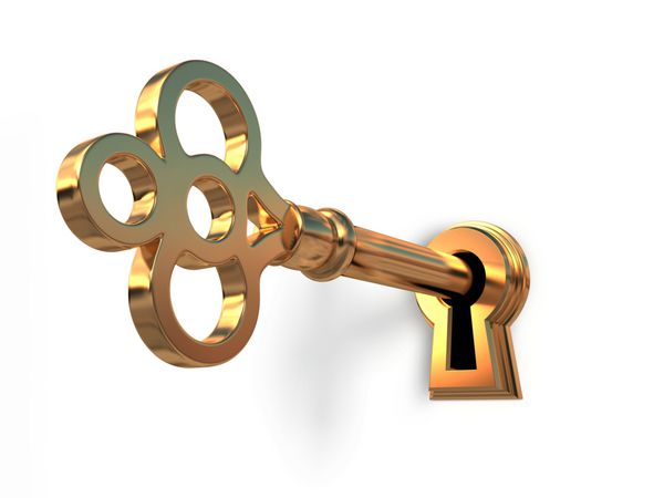 کلید طلایی در سوراخ کلید