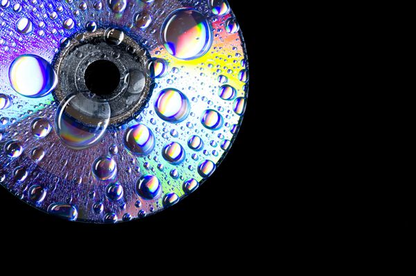 قطره آب پوشش دیسک سی دی درخشان