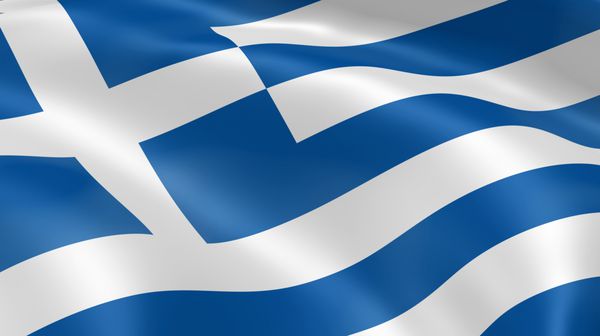 پرچم یونان در باد بخشی از یک سریال