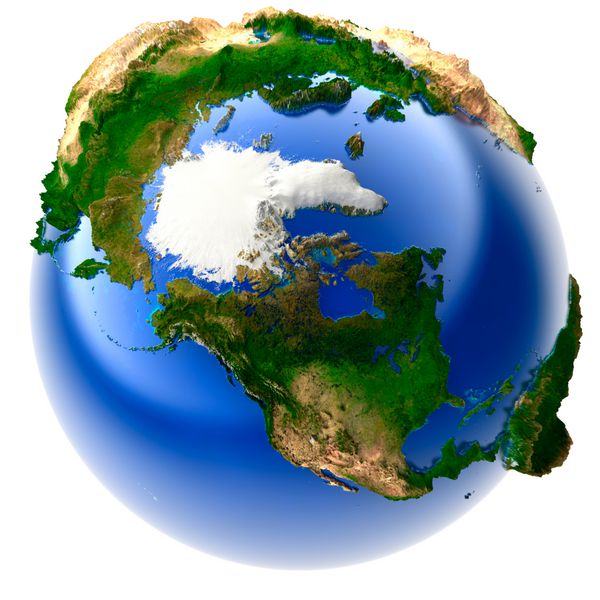 مدل سه بعدی کره زمین با نقش برجسته عمودی