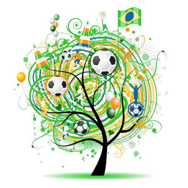 درخت فوتبال پرچم برزیل