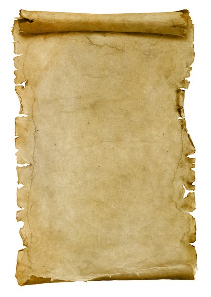ورق کاغذ قدیمی جدا شده روی سفید