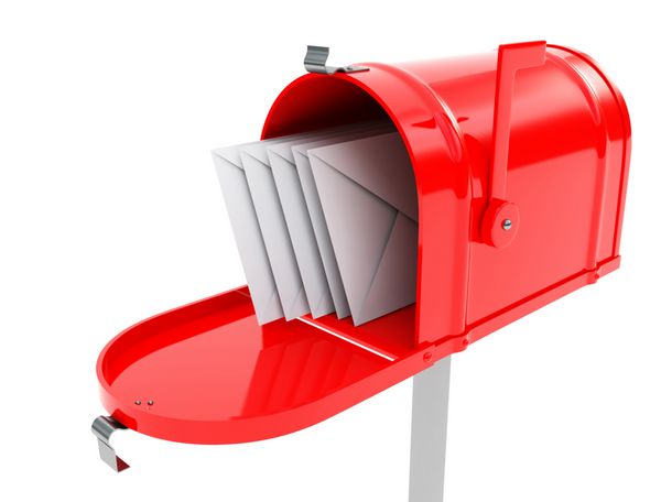 صندوق پستی قرمز با نامه