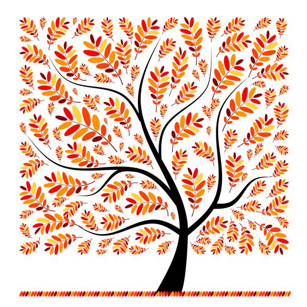 درخت پاییزی زیبا برای طراحی شما